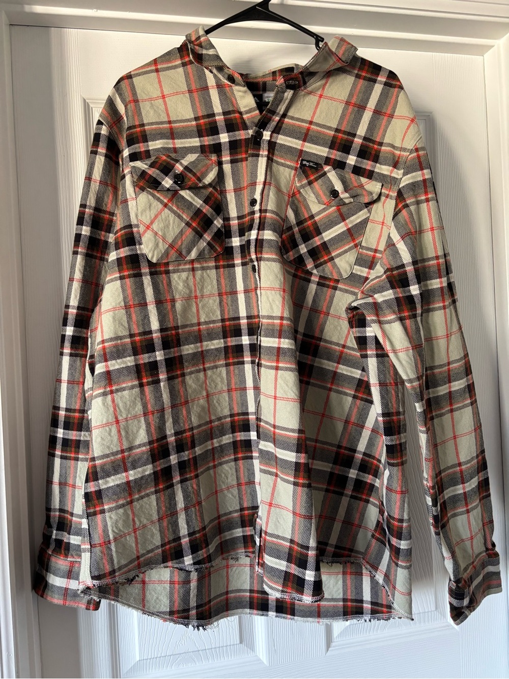 Lrg Cream, Black & Red Plaid Button-Down Shirt